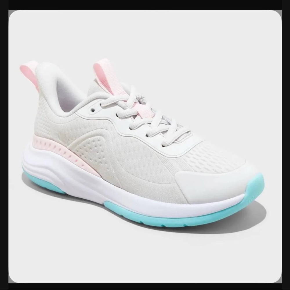 All in Motion White and Pink Athletic Sneakers